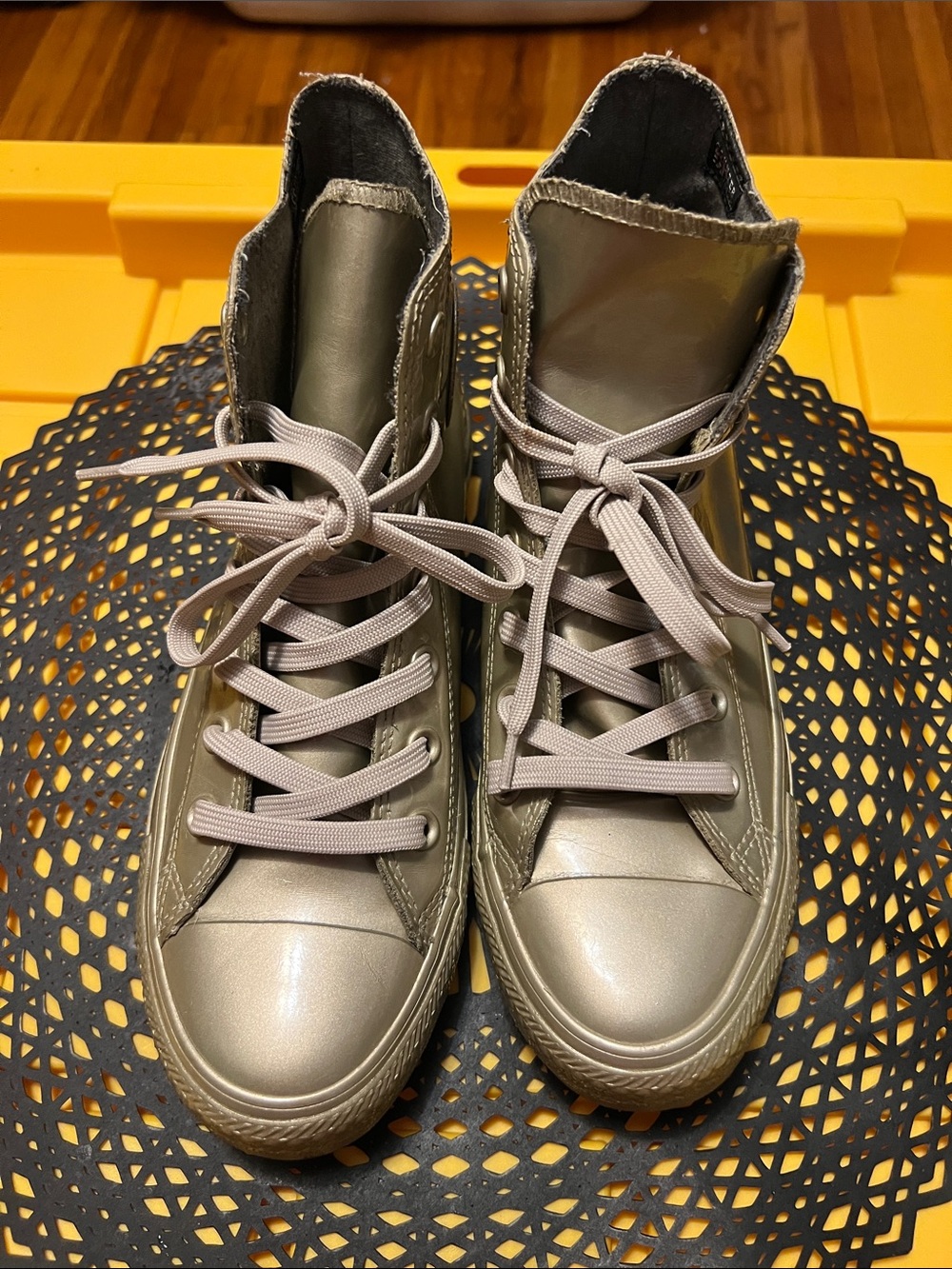 Converse Chuck Taylor Woman’s All Star Metallic Rubber High 'Light Gold'